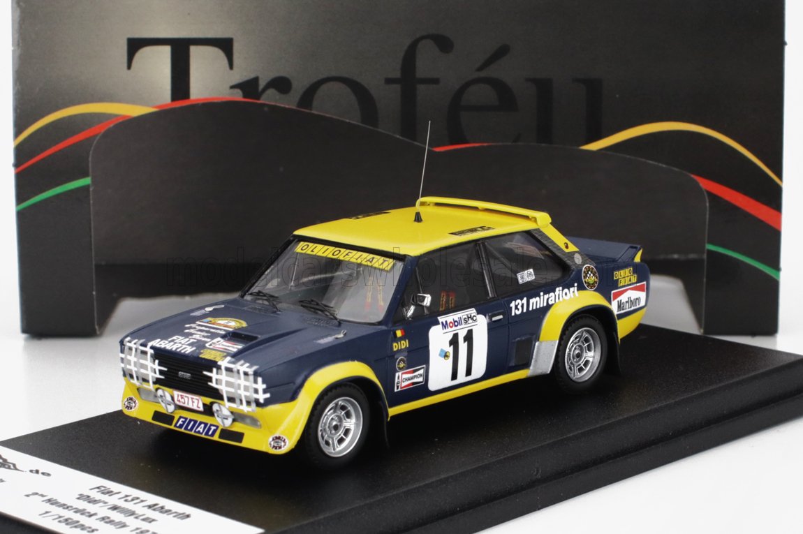 1:43 FIAT 131 Abarth Olio Fiat №11 2nd Rally Hunsruck (1977) Didi - Willy Lux, Blue Yellow - TRFRRDE43
