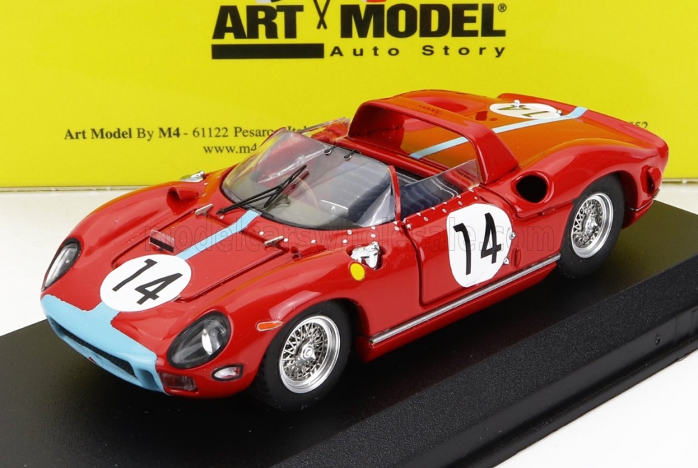 1:43 FERRARI 330p 4.0l V12 Spider Team Maranello Concessionaires №14 2nd 24h Le Mans (1964) J.Bonnier - G.Hill, Red - ART200/2