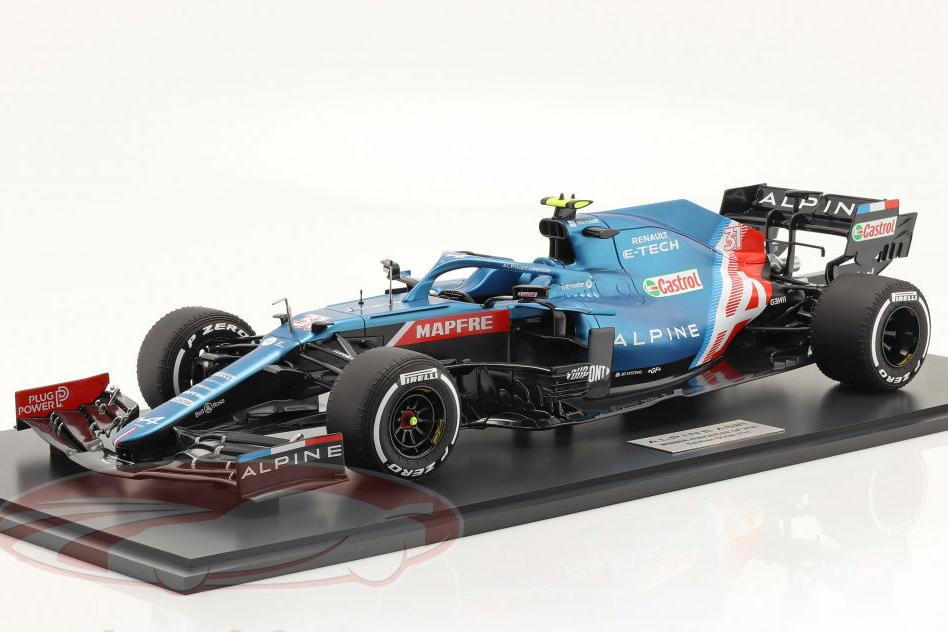 1:8 ALPINE A521 Winner Hungary GP (Hungaroring Mogyoród) Formula 1 Esteban Ocon (2021) - HC000701