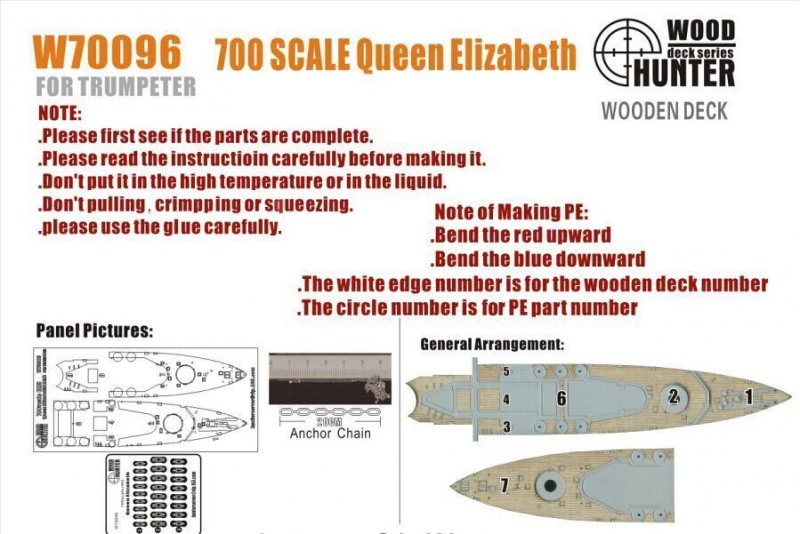 1:700 Набор деталей Hms Queen Elizabeth 1941 (Trumpeter 05794) - W70096