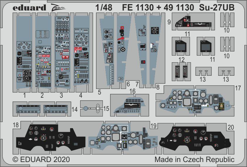 1:48 Фототравление для Su-27UB interior - 491130