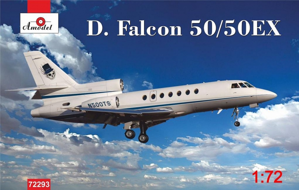 1:72 Сборная модель Французский пассажирский самолет Dassault Falcon-50 / 50EX - 72293