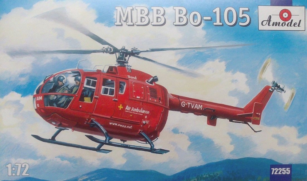 1:72 Сборная модель Немецкий спасательный вертолет MBB Bo 105 - 72255