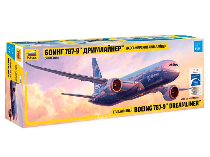 1:144 Сборная модель Пассажирский авиалайнер 'Боинг 787-9 Дримлайнер' - 7021