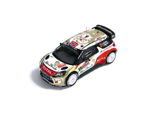 1:43 CITROEN DS3 WRC 4 Mads Ostberg/Jonas Andersson Rally Monte Carlo 2014, white - RAM566