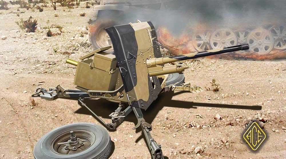 1:72 Сборная модель QF 2 Британская 40мм противотанковая пушка - 72504