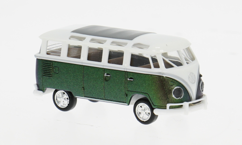 1:87 VOLKSWAGEN T1b Samba 1960, weiss/dunkelgrün - BRE31858
