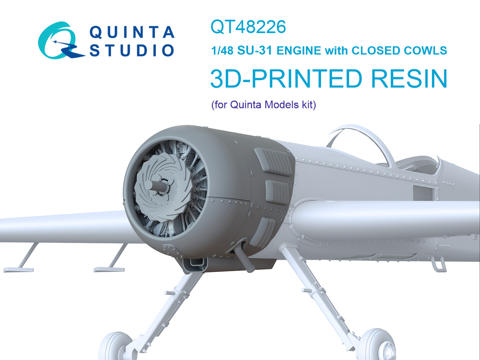1:48 Двигатель с закрытыми капотами для Су-31 (Quinta Models) - QT48226