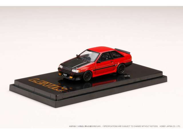 1:64 Toyota Corolla Levin GT APEX 2door AE86 with Carbon Bonnet, red / black - HJ641035CRK