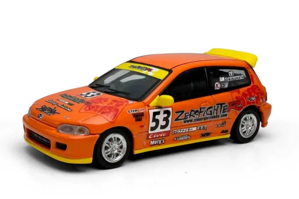 1:64 HONDA Civic EG6  №53 *ZERO FIGHTER*, orange - MM64-EG6-002