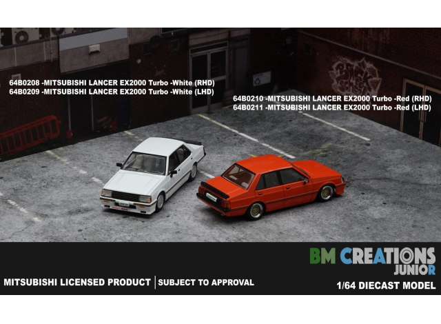 1:64 MITSUBISHI Lancer EX2000 Turbo, white - BM64B0209LHD
