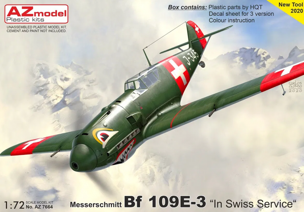 1:72 Сборная модель Истребитель Bf 109E-3 „In Swiss Service“ - AZ7664