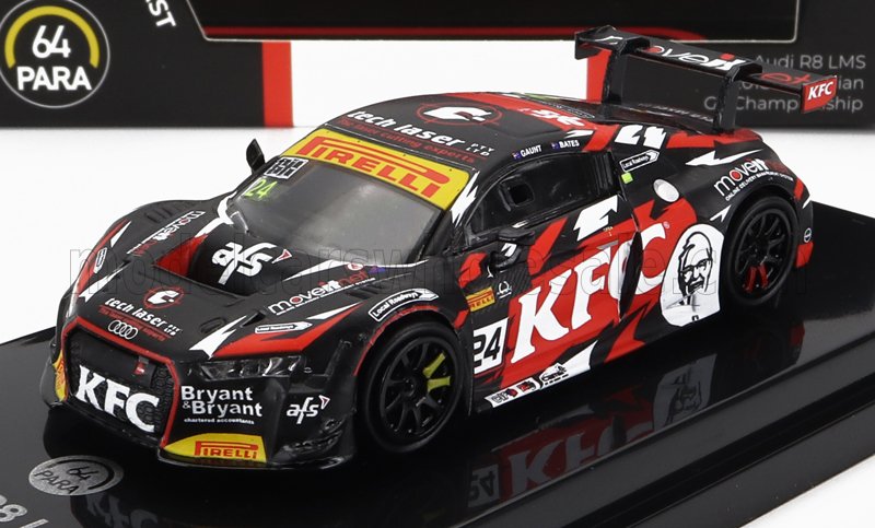 1:64 AUDI R8 Lms Team Kfc Racing N24 Australian Gt Championship (2018) T.Bates - D.Gaunt, Black Red - PA-55263