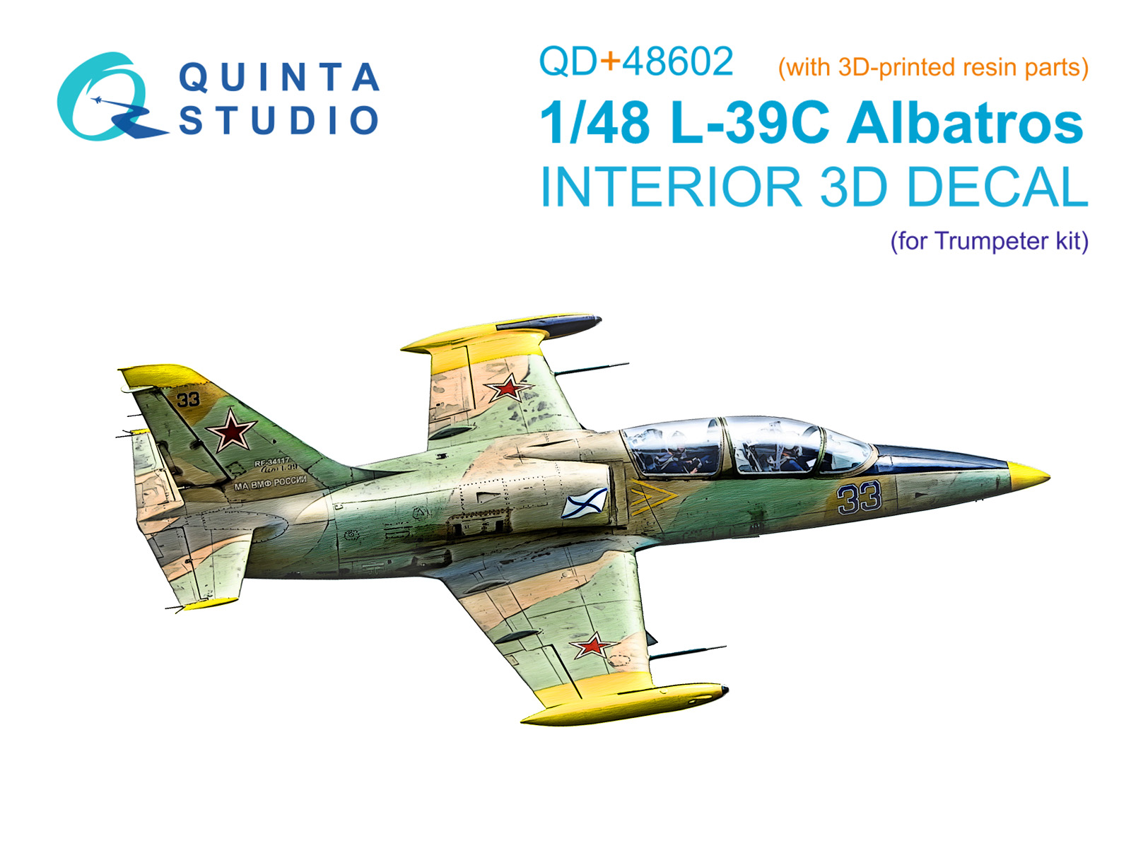 1:48 3D Декаль интерьера кабины L-39C (Trumpeter) (с 3D-печатными деталями) - QD+48602