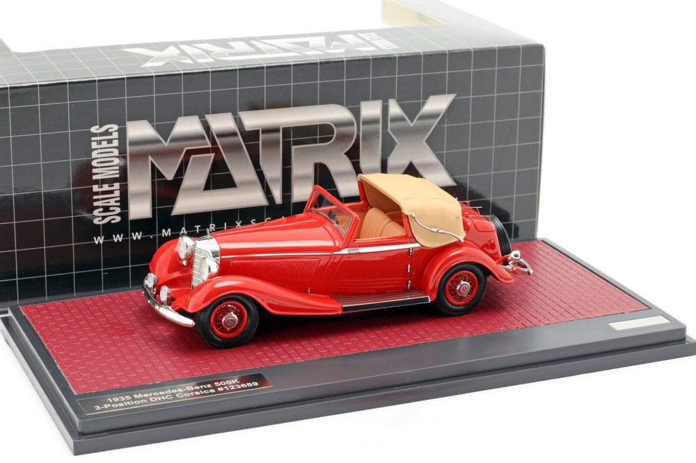 1:43 MERCEDES-BENZ 500K DHC by Corsica #123689 (открытый) 1935 Red - MX41302-151