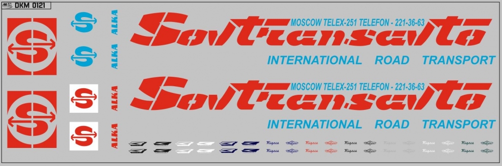 1:43 Набор декалей Sovtransavto Alka (вариант 1), красный - DKM0121