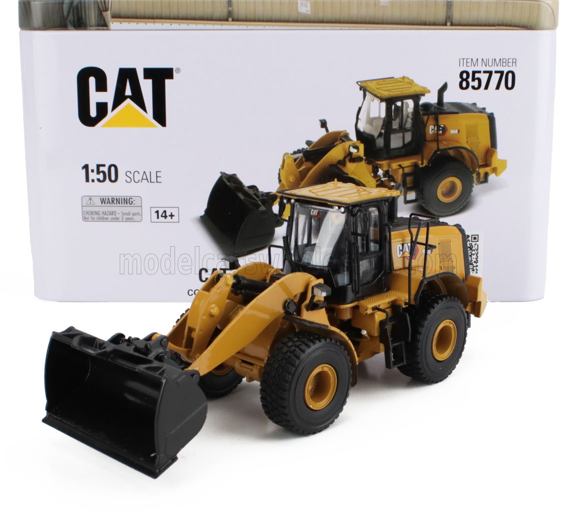 1:50 CATERPILLAR Cat950 Ruspa Gommata - Scraper Tractor Wheel Loader, Yellow Black - 85770
