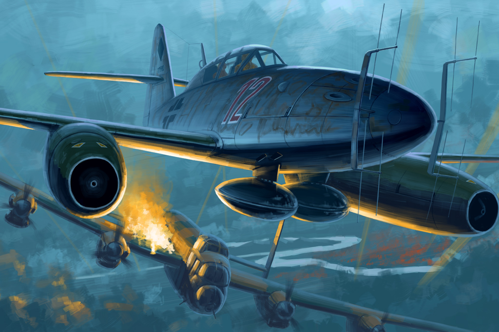 1:48 Сборная модель Самолет Messerschmitt Me-262 B-1a/U1 - 80379