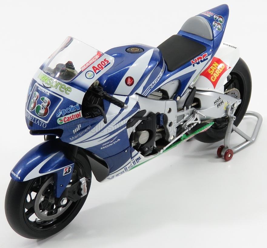 1:12 HONDA Rc212v Team Gresini San Carlo №33 Motogp (2007) Marco Melandri, Light Blue White - 122071033