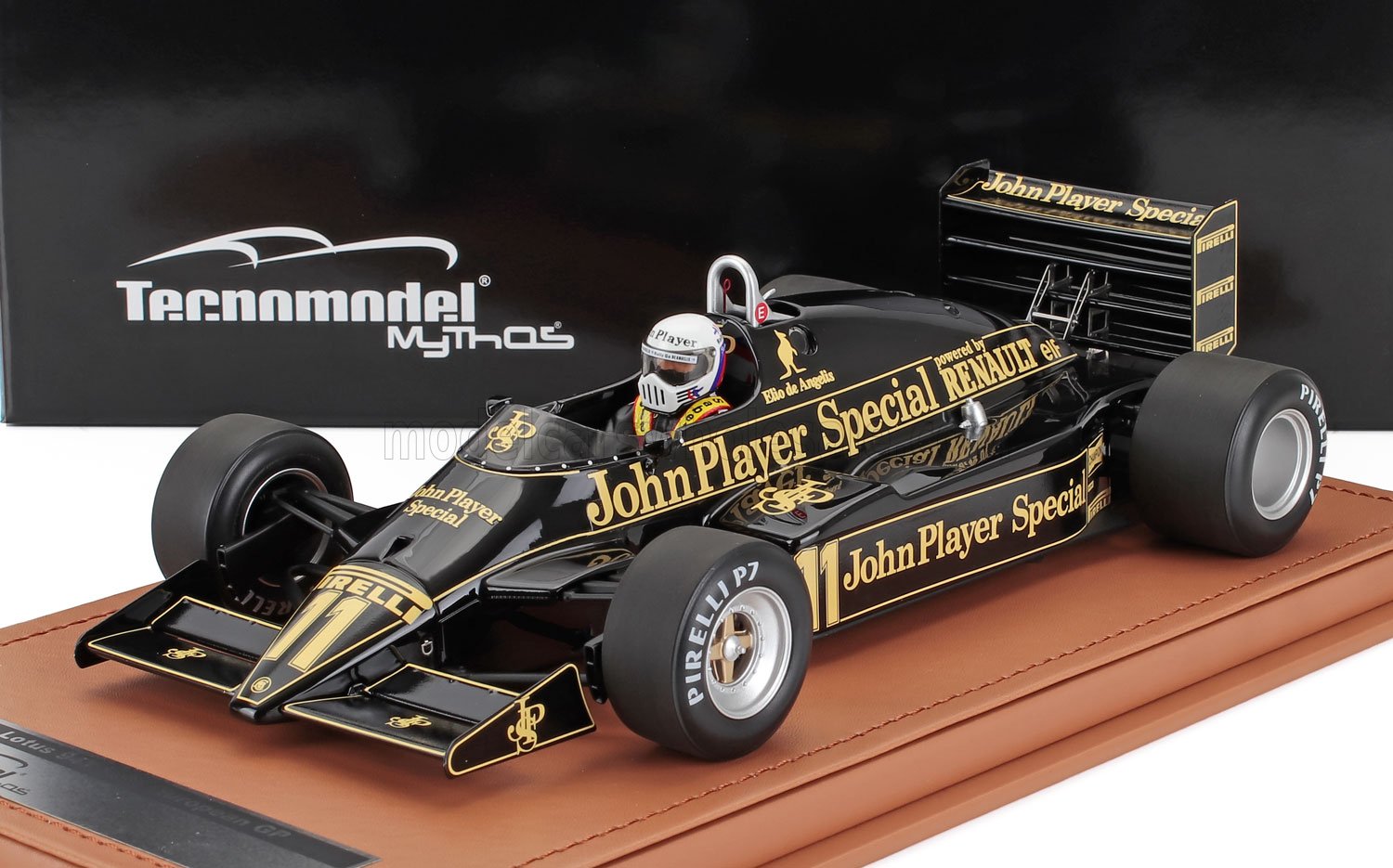 1:18 LOTUS F1 94t Team Jps №11 European Gp (with Pilot Figure) (1983) Elio De Angelis, Black Gold - TMD18-400B