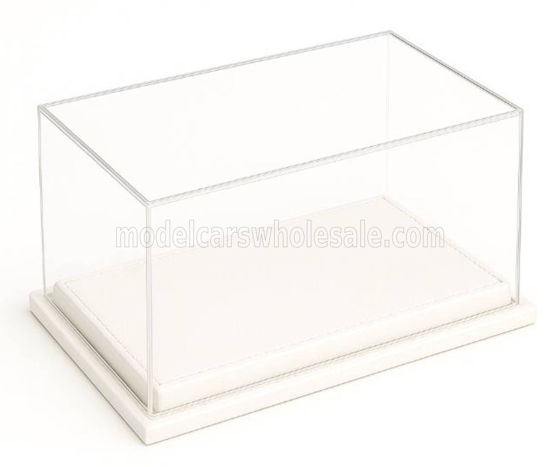 1:2 Бокс акриловый с подставкой из кожи белого цвета для касок - ATL11003