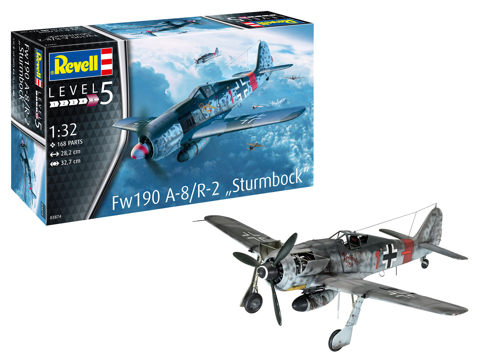 1:32 Сборная модель Немецкий истребитель Fw190 A-8/R-2 'Sturmbock' - 03874