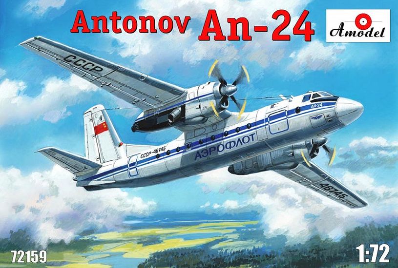 1:72 (Уценка!) Сборная модель Советский пассажирский самолет Ан-24 - 72159-Z1