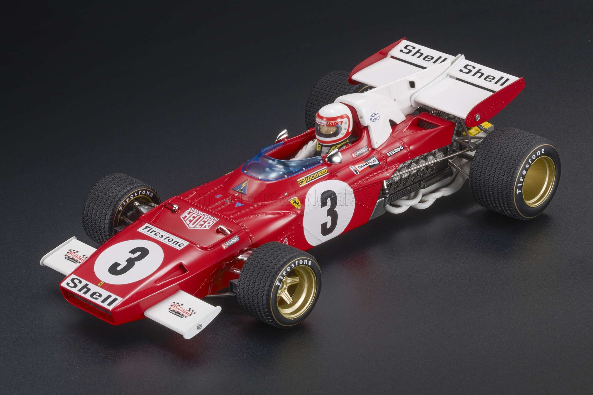 1:18 FERRARI F1 312b2 №3 3rd Dutch Zandvoort Gp (with Pilot Figure) (1971) Clay Regazzoni, Red White - GP179BWD
