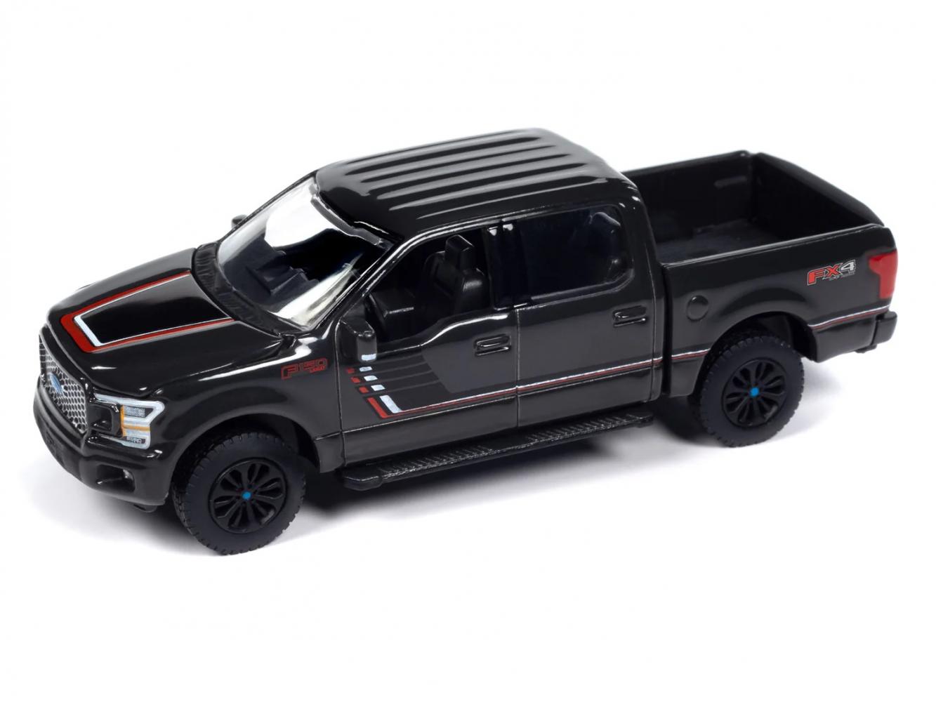 1:64 FORD F-150 Lariat FX4 Pickup Truck Lead Foot (2020), Gray with Stripes 'Muscle Trucks' - 67390