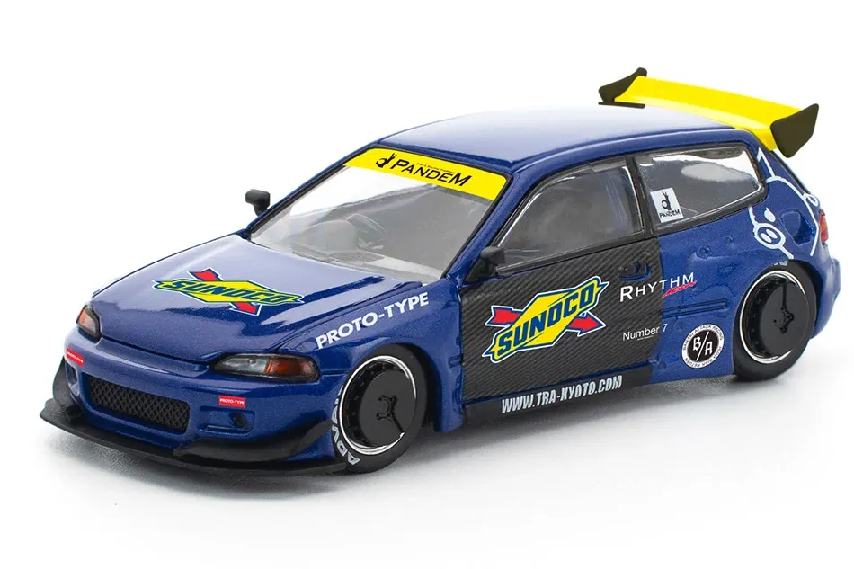 1:64 HONDA Pandem Civic EG6, blue/black - PR640365