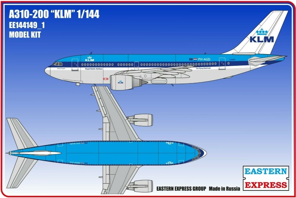 1:144 Сборная модель Авиалайнер А310-200 KLM - 144149-1