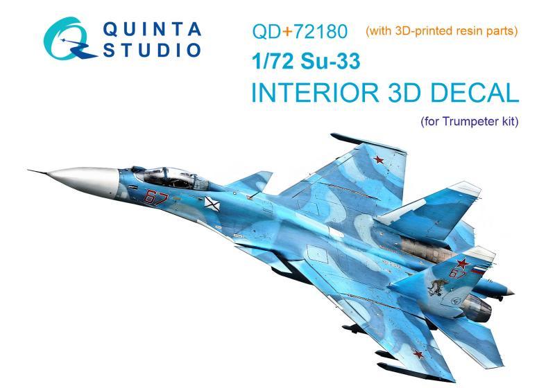 1:72 3D Декаль интерьера кабины Su-33 (Trumpeter) (с 3D-печатными деталями) - QD+72180