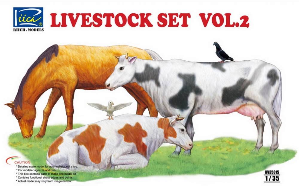 1:35 Сборная модель Livestock Set Vol.2 (Домашние животные, 2 часть) - RV35015