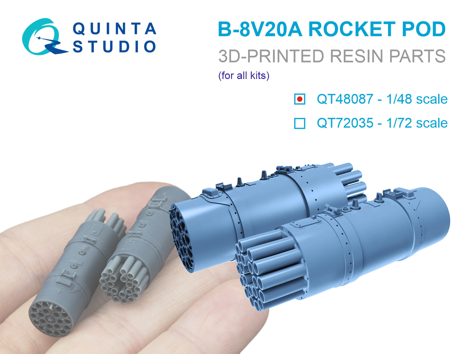 1:48 Блоки неуправляемых ракет Б-8В20А, 2 шт. (для всех моделей) - QT48087