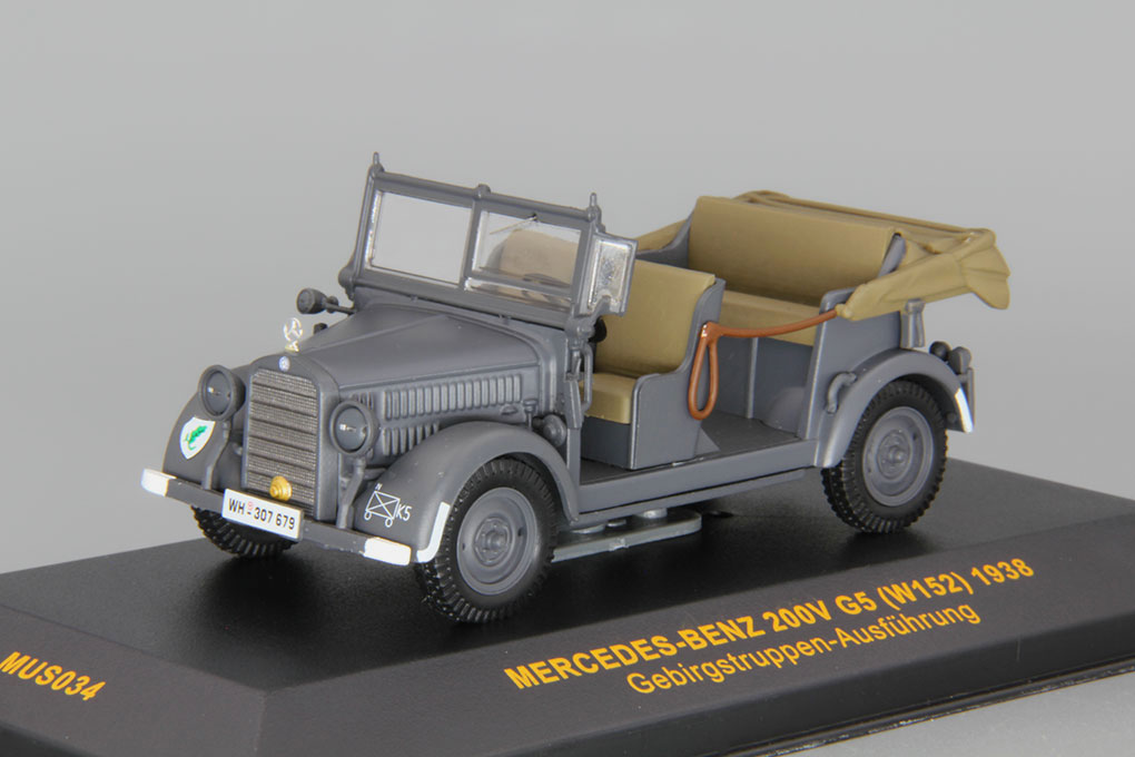 1:43 MERCEDES-BENZ 200V G5 W152 Gebirgstruppen-Ausfuhrung (1938), grey - MUS034