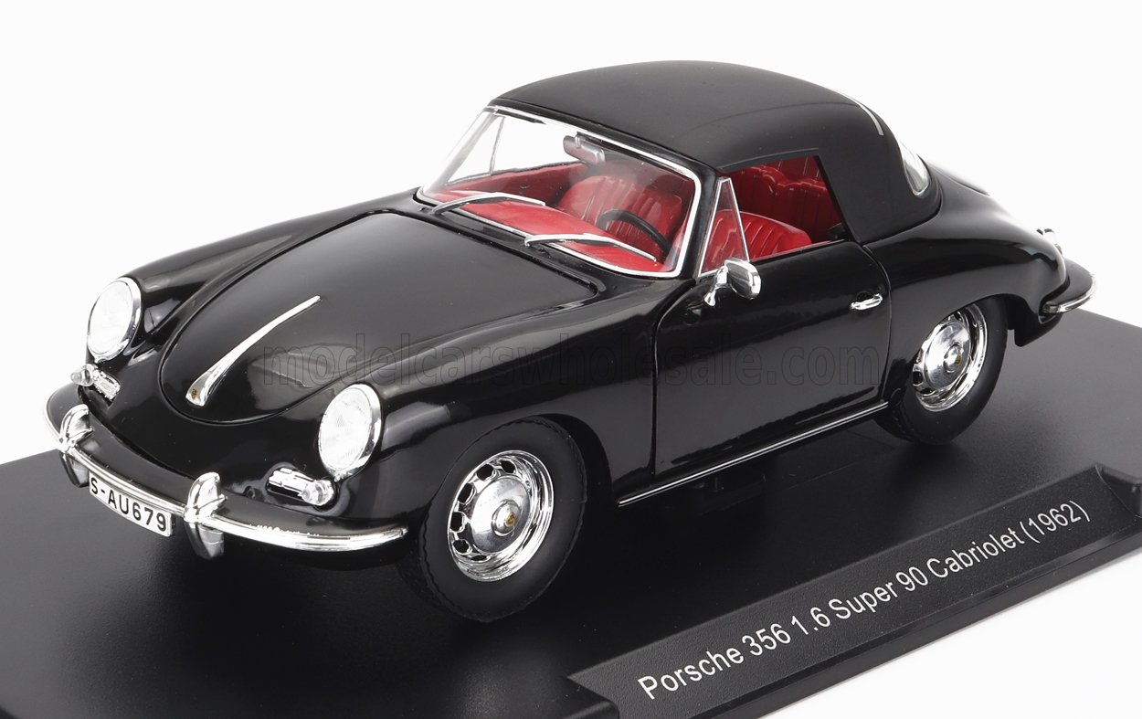1:24 PORSCHE 356 Spider 1.6 Super 90 Cabriolet Closed (1962), black - ABAVI053