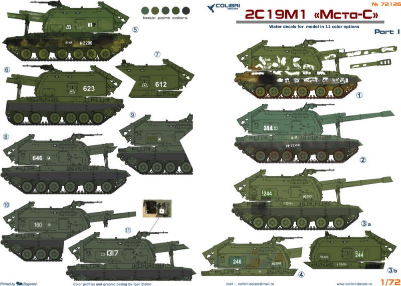 1:72 Декаль САУ 2С19 МСТА-С Part I - 72126
