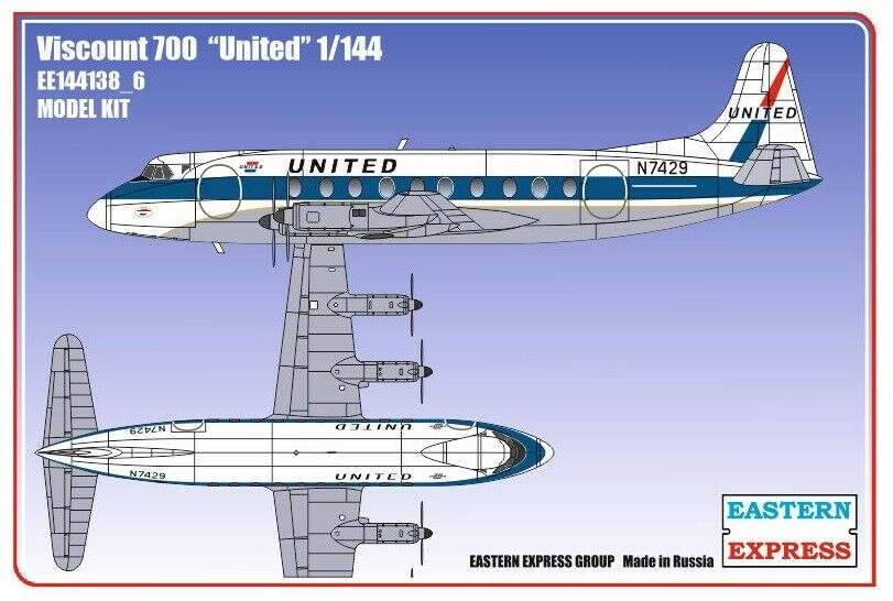 1:144 Сборная модель Гражданский авиалайнер Viscount 700 FalconeAie - 144138-6
