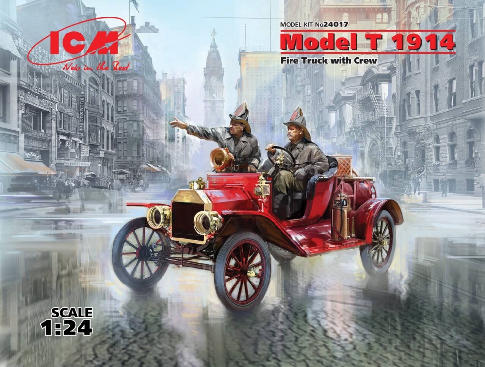 1:24 Сборная модель Model T 1914 Fire Truck с экипажем - 24017