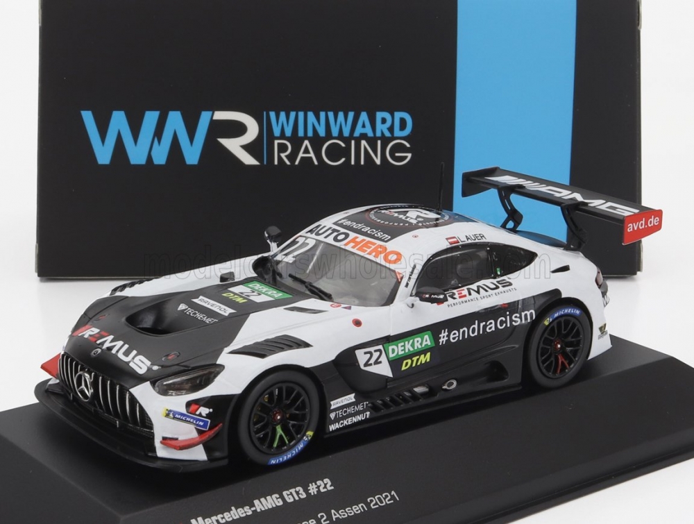 1:43 MERCEDES-BENZ Amg Gt3 Evo Team Winward №22 Winner Race 2 Assen Dtm (2021) L.Auer, White Black - WWR-I.AMG-21-4322-DT
