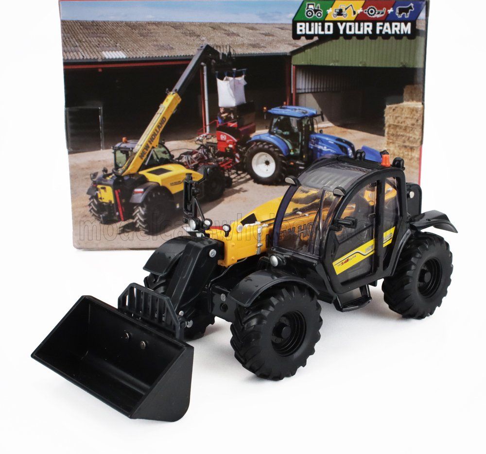 1:32 NEW HOLLAND Th7.4z Panoramic Telescopic Ruspa Gommata Tractor - Scraper - Elevatore, Black Yellow - 43395