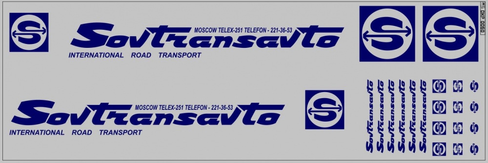 1:43 Набор декалей Sovtransavto для Минский-5205 (вариант 4) (100х290), синий - DKP0050