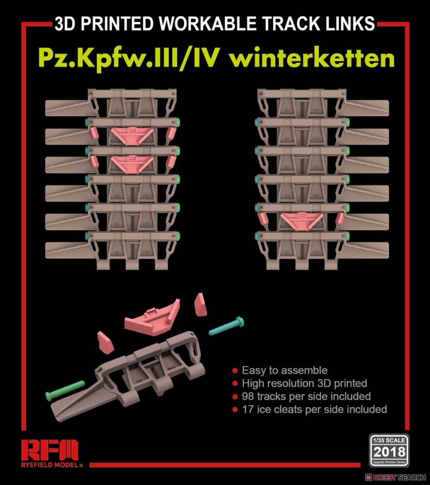 1:35 Рабочие траки для Pz.III/IV winterketten - RM-2018