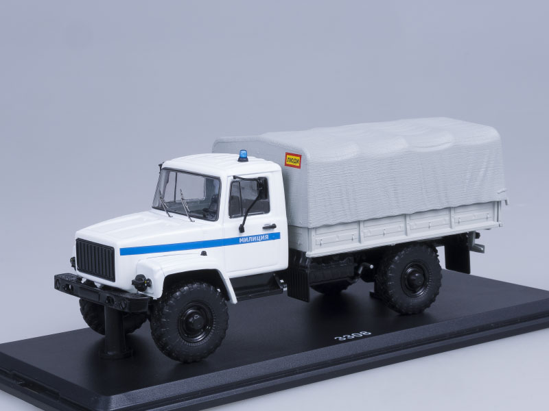 1:43 Горький 3308 4х4 двигатель ЗМЗ-513 бортовой с тентом, милиция - SSM1154