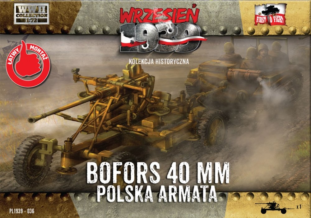 1:72 Сборная модель 40 мм зенитное орудие Bofors - FTF036