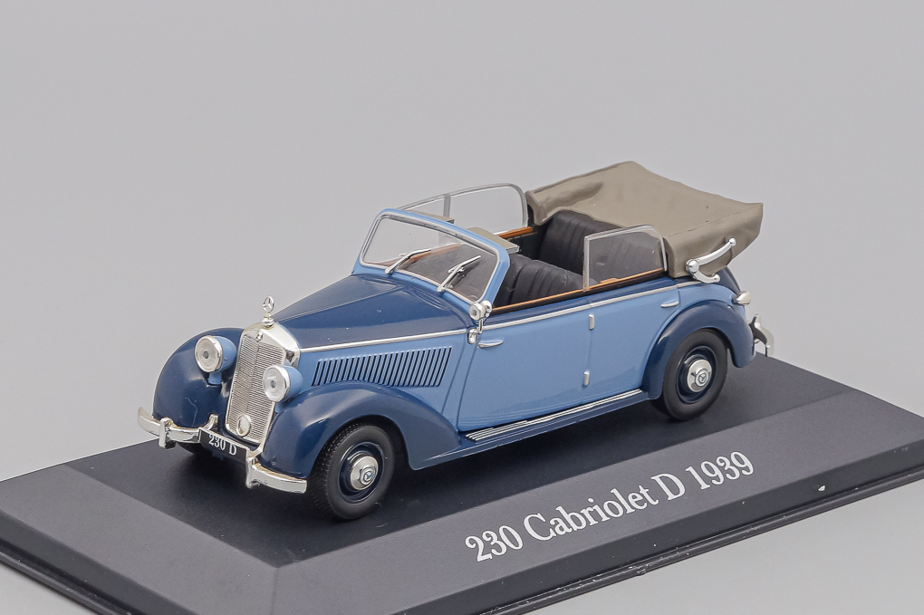 1:43 MERCEDES-BENZ 230 Convertible D (1939), Mercedes-Benz Offizielle Modell-Sammlung 15, blue - MB015
