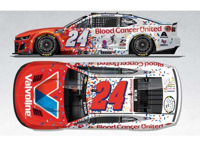 1:64 Chevrolet #24 William Byron *Valvoline/Blood Cancer United*, red/white 2025 - C242561VSPWB