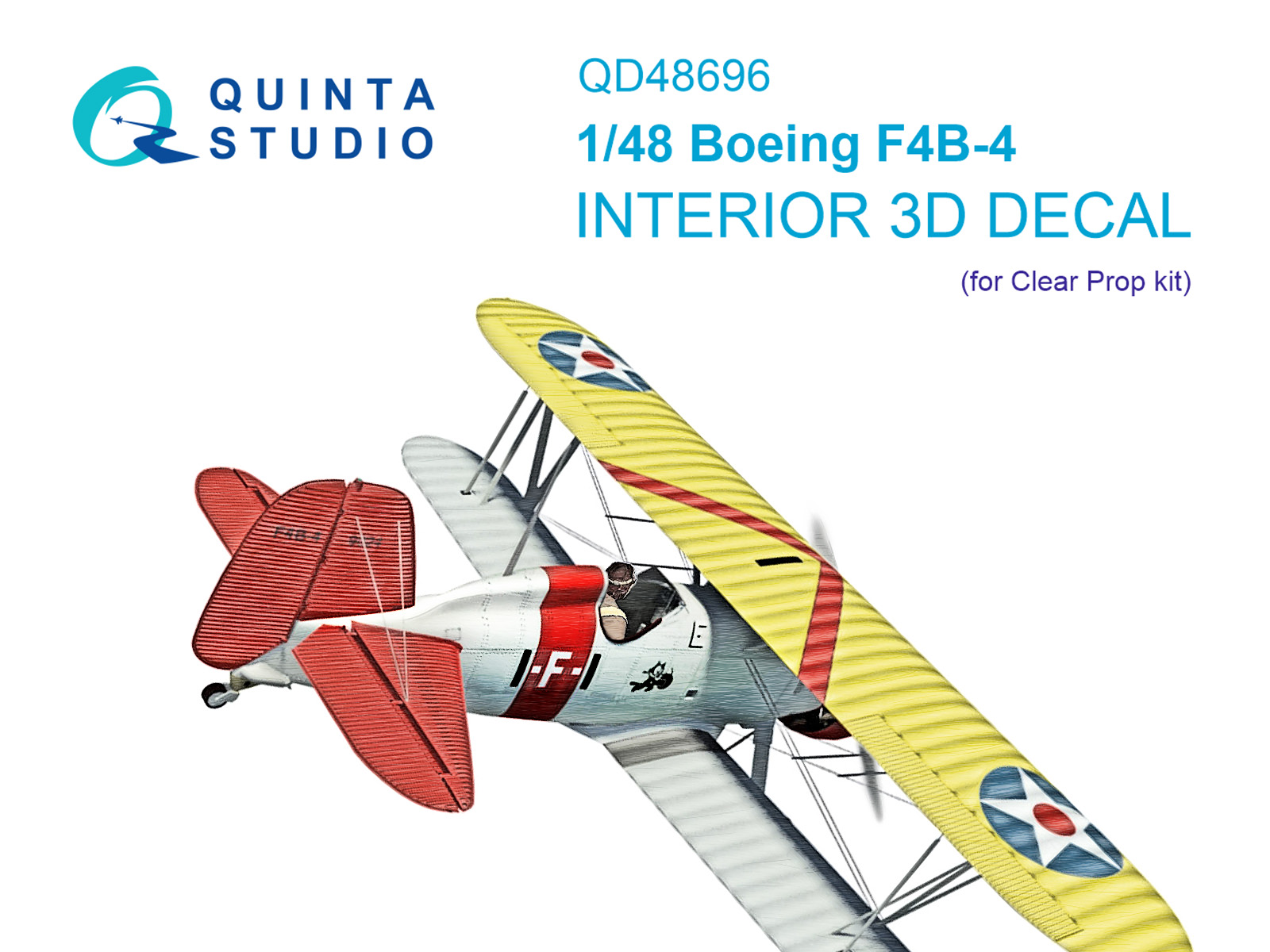 1:48 3D Декаль интерьера кабины Boeing F4B-4 (Clear Prop) - QD48696
