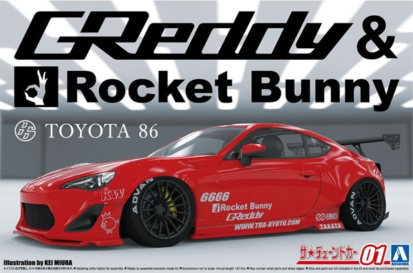1:24 Сборная модель Toyota 86 12 GReddy&Rocket Bunny Enkei Ver. - 06186