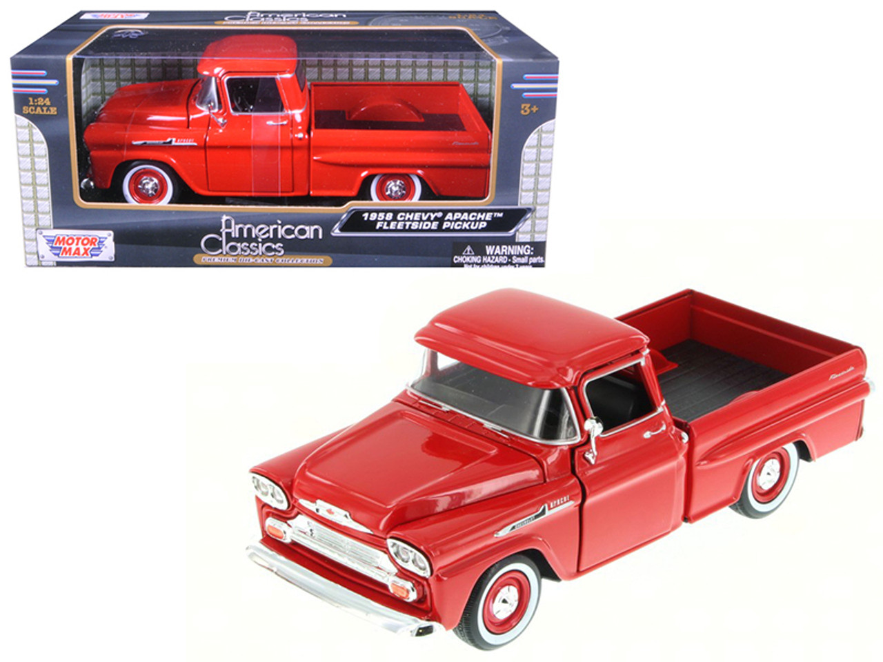 1:24 CHEVROLET Fleetside Apache пикап (1958), красный - 79311R